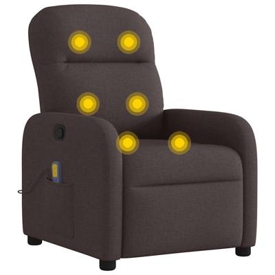Massagestoel verstelbaar stof donkerbruin - thumbnail