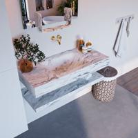 MONDIAZ ALAN-DLUX 100cm planchet Glace. Vrijhangende wastafel CLOUD midden zonder kraangat, kleur Glace. - thumbnail