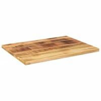 Tafelblad rechthoekig 90x60x1,5 cm massief ruw mangohout - thumbnail