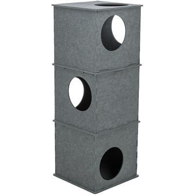 Trixie kattenhuis toren nele vilt grijs