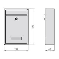 Basi 2170-0308 BK 100 Brievenbus RVS Sleutelslot - thumbnail