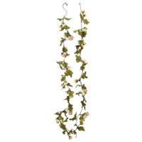 VidaXL Kerstslingers met bloemen 6 st 215 cm champagnekleurig - thumbnail