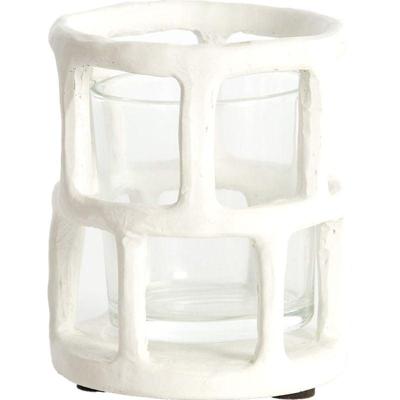 Waxinelichthouder Alimos Wit Glas 12 Cm