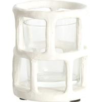 Waxinelichthouder Alimos Wit Glas 12 Cm - thumbnail