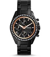 Horlogeband Fossil ES3596 Roestvrij staal (RVS) Zwart 18mm - thumbnail