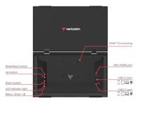 Verbatim PMT-15, Dual Portable Monitor met twee schermen 15,6 inch, mobiel Full HD scherm van kunststof voor laptop, tablet, smartphone, PS5, Nintendo Switch met 2x USB-C en een HDMI-aansluiting - thumbnail