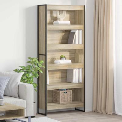 Boekenkast 2 pcs Sonoma 80 x 30 x 155 cm Bewerkt hout