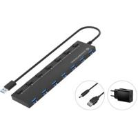 Conceptronic HUBBIES19BP interface hub USB 3.2 Gen 1 (3.1 Gen 1) Type-A 5000 Mbit/s Zwart - thumbnail
