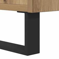 Salontafel 90x50x36,5 cm bewerkt hout artisanaal eikenkleurig - thumbnail