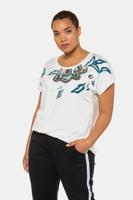 Ulla Popken T-shirt, pailletten, oversized schouders - Grote Maten - thumbnail