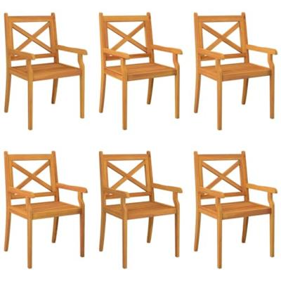 Tuinstoelen 6 st massief acaciahout