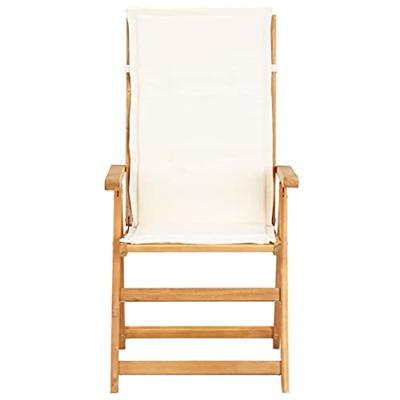 Tuinstoelen verstelbaar 2 st massief acaciahout bruin - thumbnail