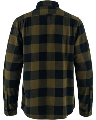 Fjallraven Övik Heavy Flannel Overhemd Heren Wood Brown-Dark Navy M