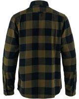 Fjallraven Övik Heavy Flannel Overhemd Heren Wood Brown-Dark Navy M - thumbnail