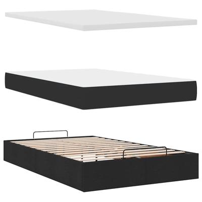 Ottoman bed met matrassen 200x200cm stof zwart
