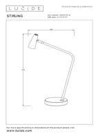 Lucide STIRLING - Oplaadbare Bureaulamp - Accu/Batterij - LED 3 StepDim - 1x3W 2700K - Wit - thumbnail