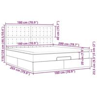 Ottoman bed met matrassen 180x200cm fluweel roze - thumbnail