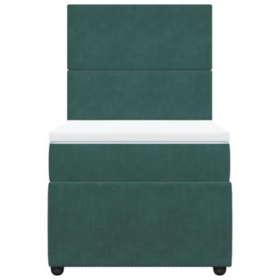 Boxspring met matras fluweel donkergroen 120x200 cm - thumbnail