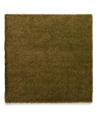 Tapeso Vierkant hoogpolig vloerkleed shaggy Trend effen - olijfgroen -