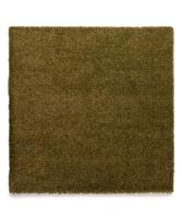 Tapeso Vierkant hoogpolig vloerkleed shaggy Trend effen - olijfgroen - - thumbnail