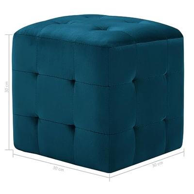 Nachtkastjes 2 st 30x30x30 cm fluweel blauw