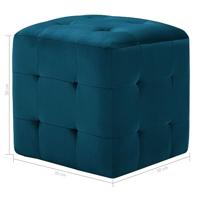Nachtkastjes 2 st 30x30x30 cm fluweel blauw - thumbnail