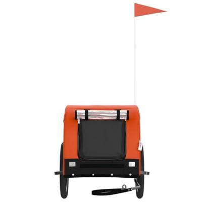 Hondenfietstrailer oxford stof en ijzer oranje en zwart - thumbnail