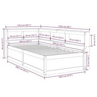 Bed met boekenkast zonder matras massief grenenhout 100x200 cm - thumbnail