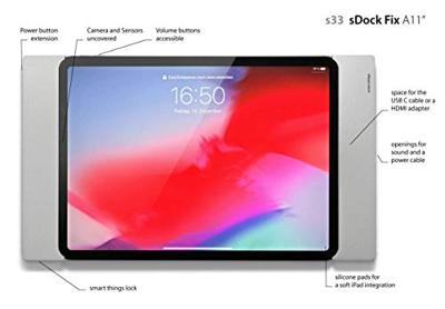 Smart Things sDock Fix Pro s33 iPad muurhouder Zilver Geschikt voor Apple model: iPad Pro 11