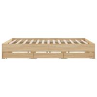Bedframe met lades bewerkt hout sonoma eikenkleurig 160x200 cm - thumbnail
