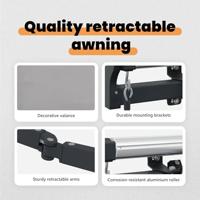 VidaXL Inklapbaar zonnescherm lichtgrijs 400 × 300 cm - thumbnail