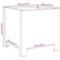 Plantenbakken 2 st 30x30x30 cm roestvrij staal - thumbnail