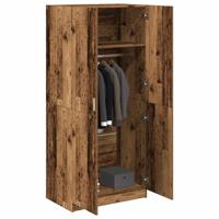 Kledingkast 80x52x180 cm bewerkt hout oud houtkleurig - thumbnail