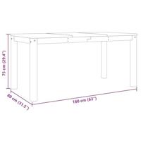 Eettafel Panama 160x80x75 cm massief grenenhout wit - thumbnail