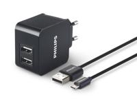 Philips Ultrasnelle wandoplader met 2 USB-poorten en 1 micro USB-kabel - thumbnail