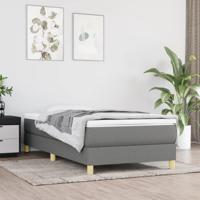 Boxspring met matras stof donkergrijs 90x190 cm - thumbnail