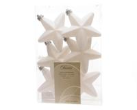 Ster plastic glans-mat-glitter 7,5 cm winterwit KSD - Ksd - thumbnail