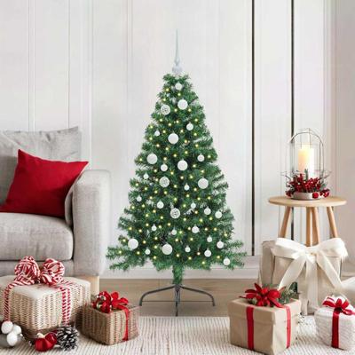 VidaXL Kunstmatig voorverlicht kerstboom met 150 led groen 120 cm pvc