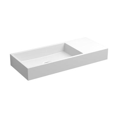 Fontein Clou Mini Wash Me Rechts 45x19x6cm Mirenaal Marmer Glans Wit (Met Voorbewerkt Kraangat) Fontein Clou Mini Wash Me Rechts 45x19x6cm Mirenaal Marmer Glans Wit (Met Voorbewerkt Kraangat)
