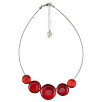 Halsketting Rij Capiz Schelpen Rood - thumbnail