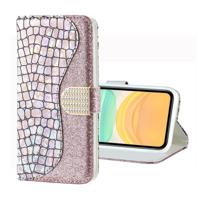 Voor iPhone 11 Laser glitter poeder krokodil textuur horizontale Flip leergeval met houder & kaartsleuven & portemonnee (zilver) - thumbnail