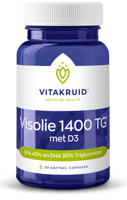 Vitakruid Visolie 1400 TG® Triglyceriden met D3 30 Vitakruid Visolie 1400 TG® Triglyceriden met D3 30
