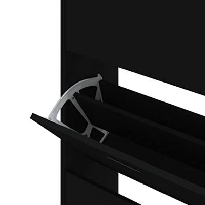 VidaXL Schoenenkast 63x24x147 cm bewerkt hout zwart