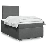 Boxspring met matras stof donkergrijs 120x190 cm - thumbnail