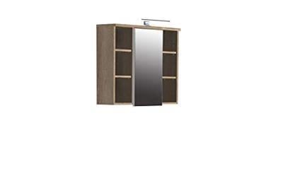 Mobiletto sospeso - Rovere Sonoma - 1 anta con specchio - Mobile bagno - 68,6 x 20 x 68,1 cm