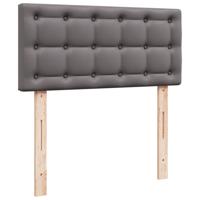 Boxspring met matras kunstleer grijs 120x190 cm - thumbnail