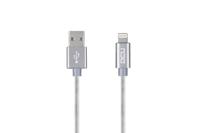 Dcu tecnologic Oplaadkabel Lightning-kabel goedgekeurd Apple inc. USB 2.0 compatibel met iPhone, iPad, iPod aluminium 1m zilver - thumbnail