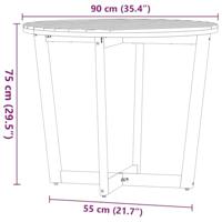 Tuintafel rond 90x75 cm massief acaciahout - thumbnail