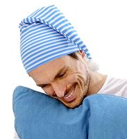 Slaapmuts blauw/wit - thumbnail