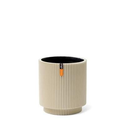 Capi nature groove cilinder bloempot 19x21 cm beige